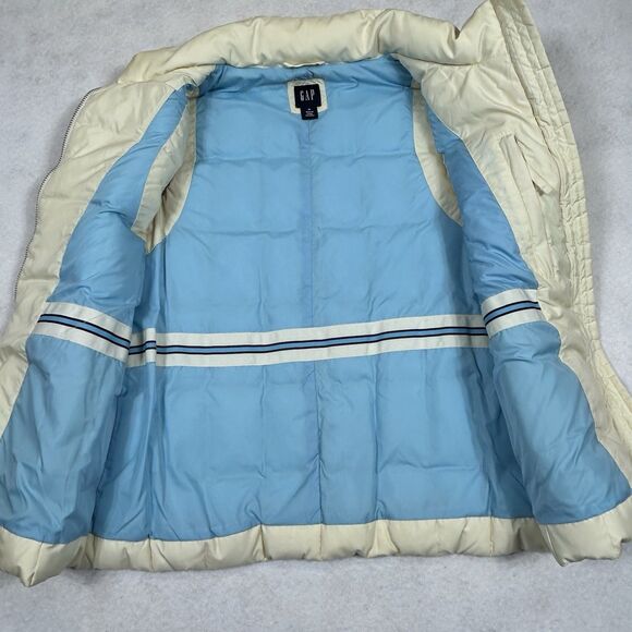 GAP Full Zip Down Puffer Vest Quilted Ivory/Cream Women's M Y2K Skiing Outdoors - Picture 3 of 15